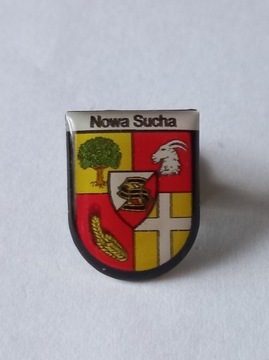 Herb gmina Nowa Sucha przypinka pin odznaka wpinka