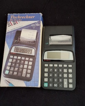 Stary kalkulator z drukarką EDUTEC 