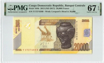 Kongo 20k Fr PMG 67