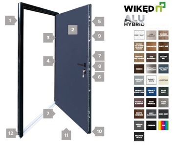Drzwi zewnętrzne WIKĘD Alu Hybrid wzory do wyboru