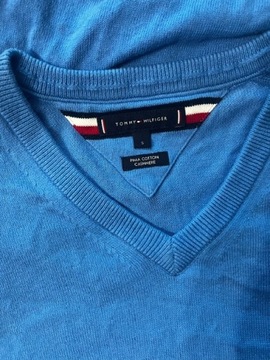 Tommy Hilfiger Pima Cotton Cashmere Sweter S Vneck