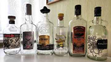 Butelki po Rumie i Tequili - 6 sztuk