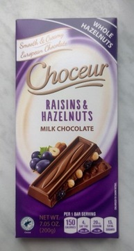 Choceur Raisins&Hazelnuts-czekolada mleczna 200 g 