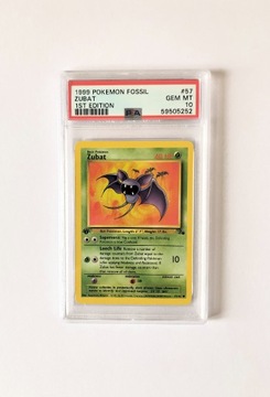 PSA 10 Pokemon Zubat 1999 Fossil 57/62 1st edition