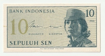 Indonezja - 10 Sen (1964) UNC