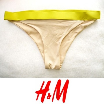 dół strój kąpielowy H&M S 36 bikini beżowy żółty