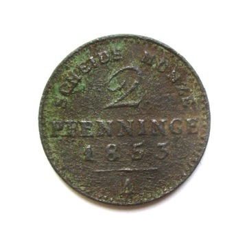 2 Pfennigi 1853 r. Prusy