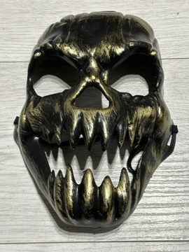 Horror Gold & Black Skull Face Mask