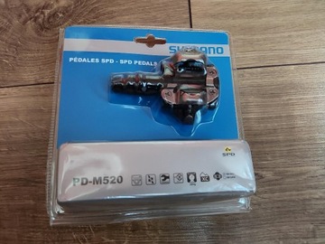 Pedały Shimano SPD PD-M520, bloki SM-SH51, nowe