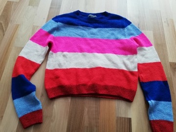 Primark sweter kolorowy w pasy oversize 36 S