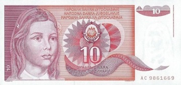 Jugosławia - 10 Dinara - 1990 - P103 - St.1