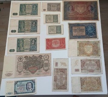 Zestaw starych banknotów