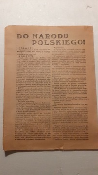 Do Narodu Polskiego Ulotka Manifest 