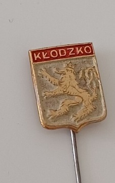 Stara przypinka PRL metalowy znaczek Kłodzko 