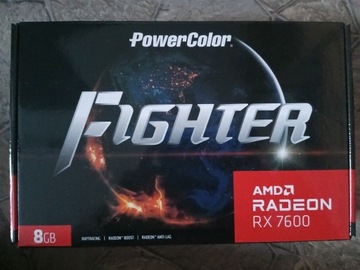 Pudełko PowerColor Radeon RX 7600 Fighter 8 GB