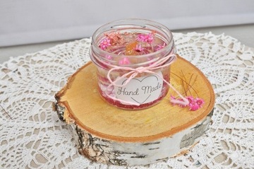 świeca sojowa zapachowa prezent handmade kwiaty