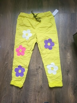 Gnieciuchy spodnie żółte 44