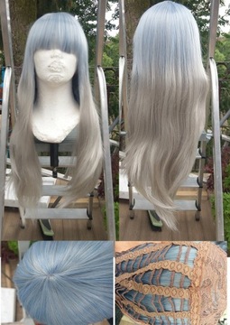 Peruka wig cosplay pastel goth niebieska szara