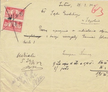 Sępolno, 1932, pismo do Sądu Grodzkiego
