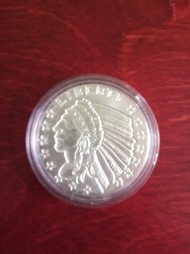 Incuse Indian 1oz-srebrna moneta/medal