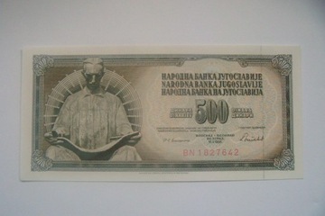 BANKNOT JUGOSŁAWIA 500 Dinara 1986 r. UNC