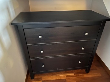 Komoda 3 szuflady  HEMNES  IKEA czarnobrązowa 108