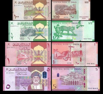 * OMAN zestaw 100 baisa, 1/2 , 1 i 5 rial 2020 UNC