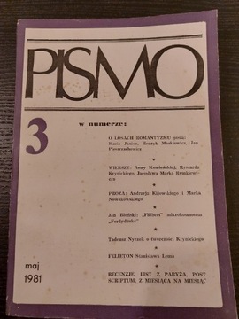 Pismo miesięcznik literacki. Nr 3 maj/1981