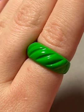 Zielony pierścionek green ring vintage