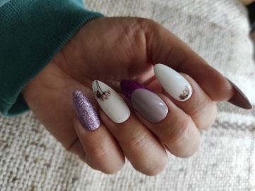 Ręcznie malowane sztuczne paznokcie tipsy handmade