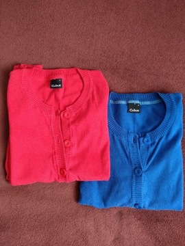 2 bluzki zapinane Cubus r. S niebieska i czerwona