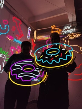 Neon Napis LED Ozdoba na Ścianę. Pączki/ Donut