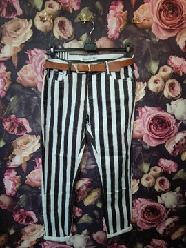 Spodnie damskie skinny Black &white paski 42,44,46