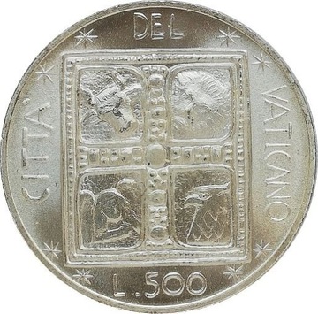 Watykan 500 lire 1977, Ag KM#132