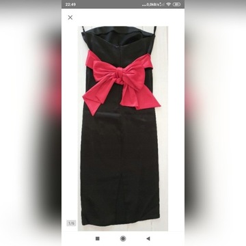suknia wieczorowa mona czarna sukienka roz. 34