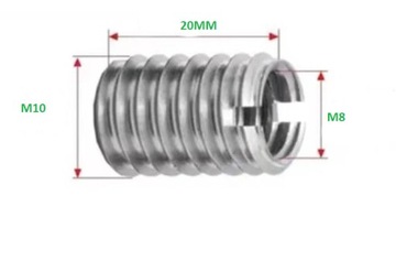 Tulejka gwintowana, redukcja M10 DO M8 INOX 20mm