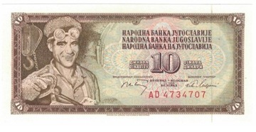 Jugosławia, 10 Dinara, 1968 r