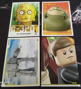 Karty LEGO Star Wars NR 95,180,207,249 Pakiet