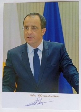 Nikos Christodulidis - prezydent Cypru - autograf