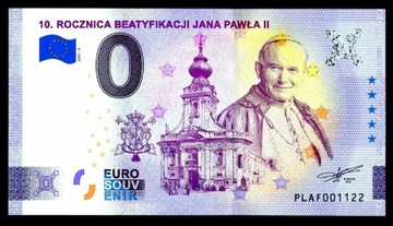 0 euro rocznica beatyfikacji Jana Pawła numer 1122