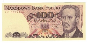 Polska 100 zł 1982 r UNC seria LK