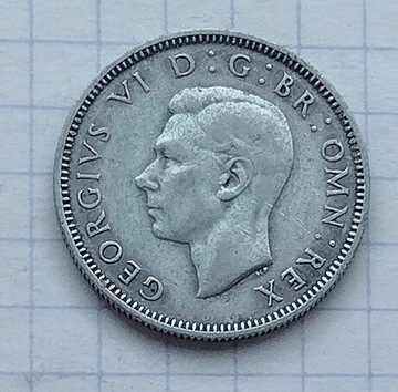 (3209) Wielka Brytania 1 szyling 1942 srebro 