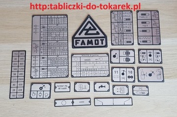 Tokarka TUM-25 Tabliczka Tabliczki Komplet