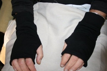 ciepłe rękawiczki bez palców czarne męskie L dres