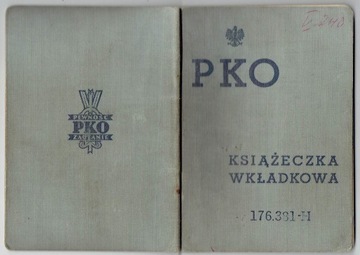 Książeczka wkładkowa PKO 1935-39, Kraków, rej.1945