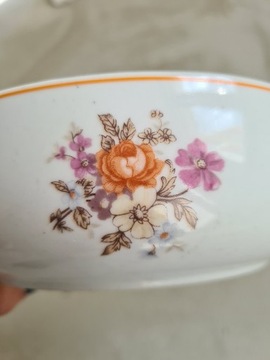 Miska ceramika prl kwiaty miseczka