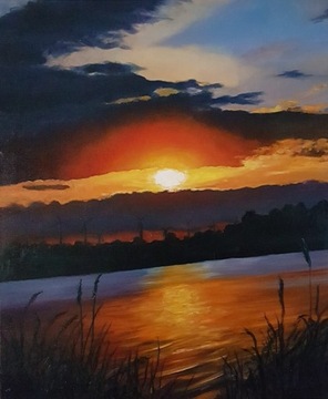 Obraz olejny Zachód słońca 