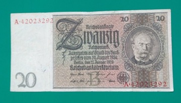 Banknot 20 marek, 1929 , Niemcy