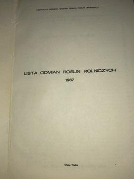 Lista odmian roślin rolniczych 1987 COBORU PRL PGR