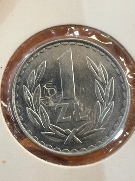 1 zloty 1984 z kontrmarką Solidarność Walcząca